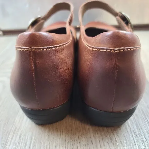 NWOB Dansko Fawna Mary Jane Chestnut Burnished Calf Leather Shoes size 9 - Picture 6 of 14